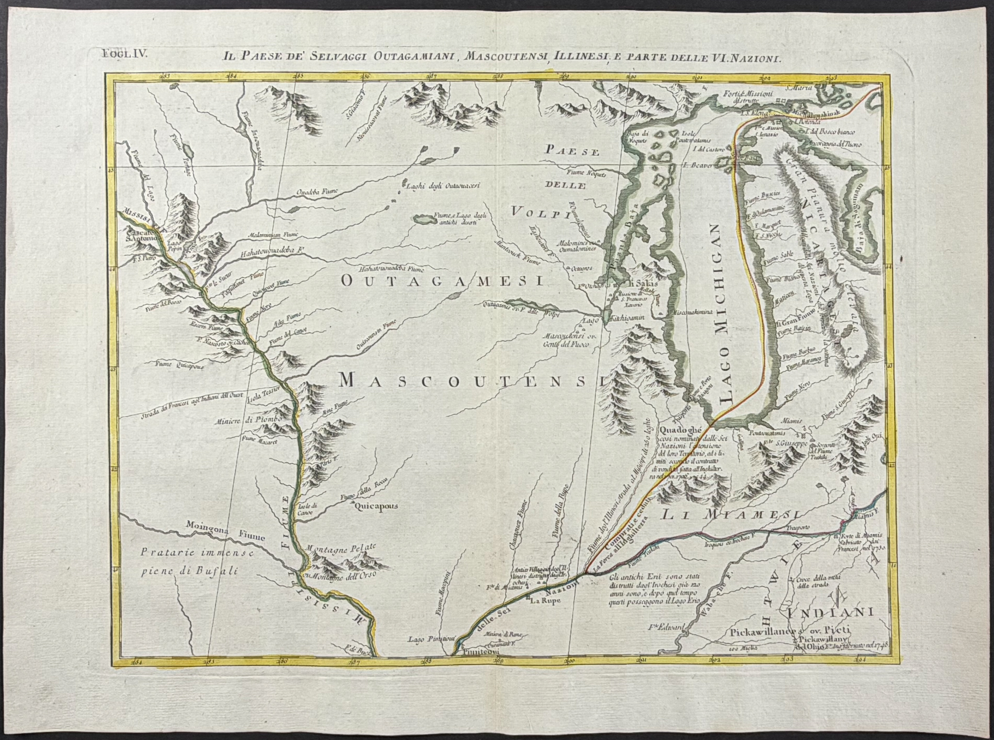 Zatta - Important Wall Map: Colonial Eastern United States & Canada on 12 Maps (Not Joined)