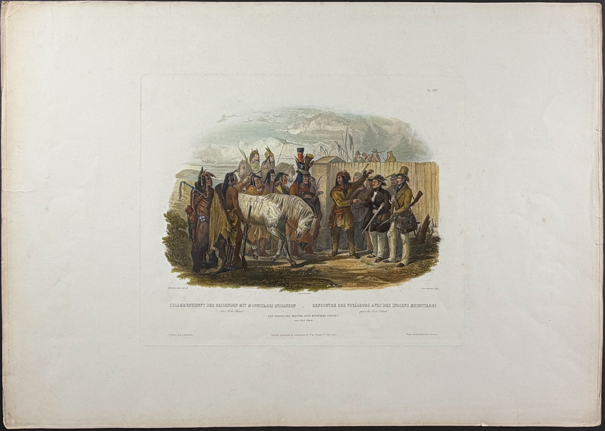 Karl Bodmer - The Travellers Meeting with Minatarre Indians near Fort Clark (Bodmer in the Image). 26