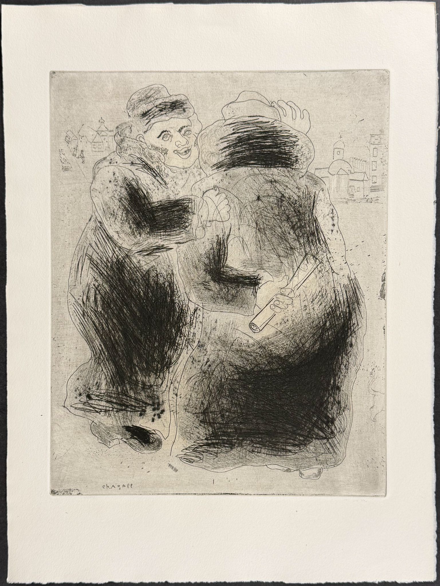 Chagall & Gogol's Les Ames Mortes - Pair of Etchings