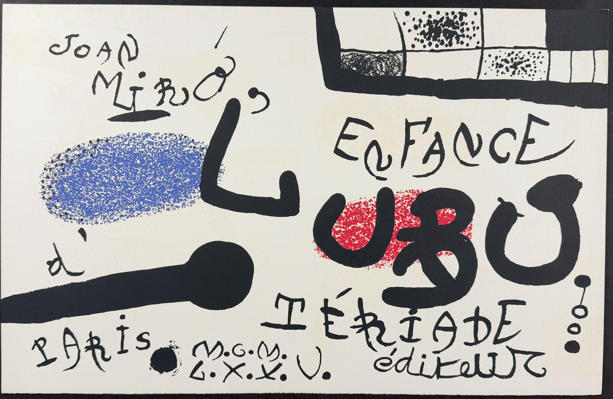 Miro, Signed, Rare - Illustration of the Childhood of Ubu