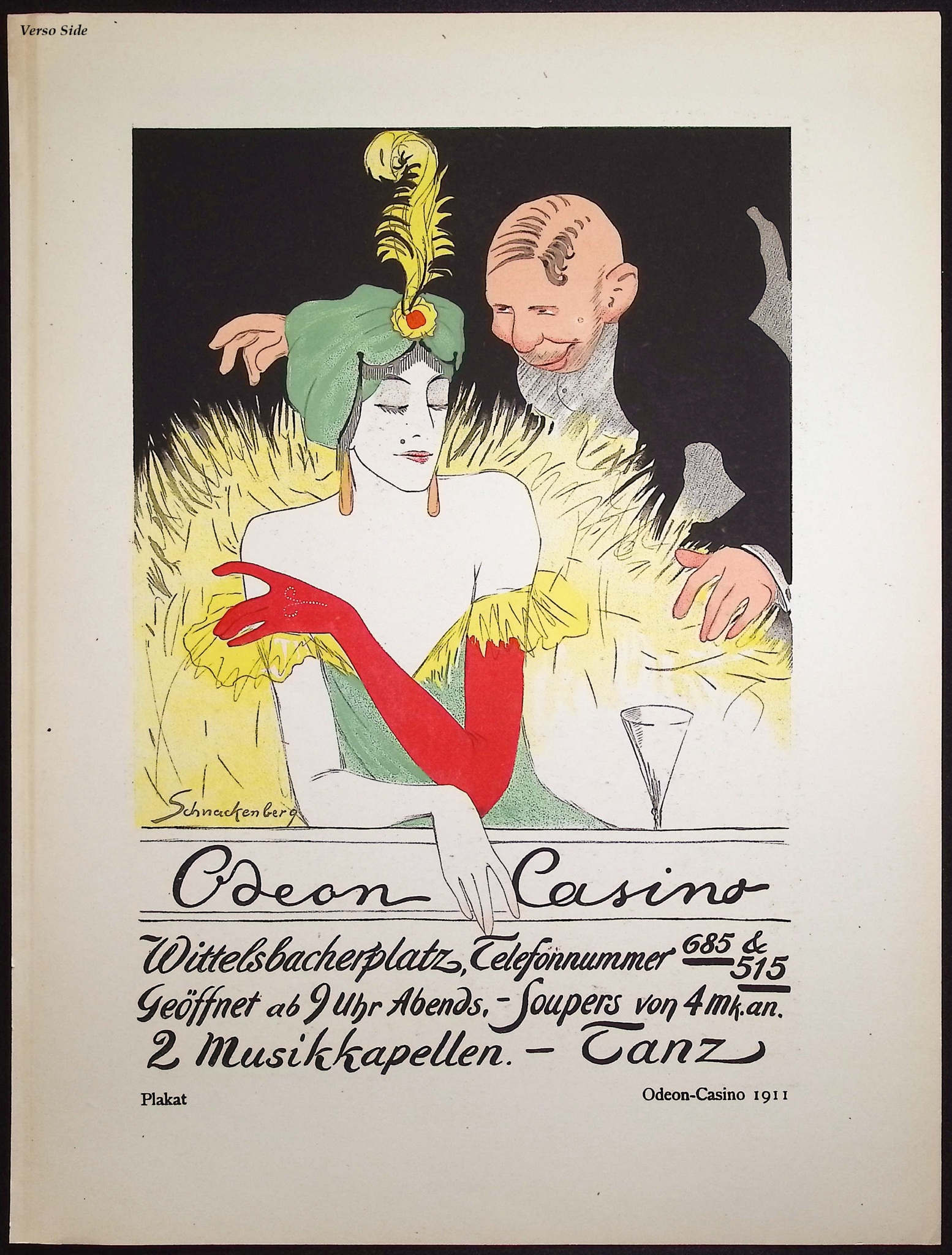 Schnackenberg - Costume Illustration: Laederlappen, Stockholm / Verso: Pathe: Groteske