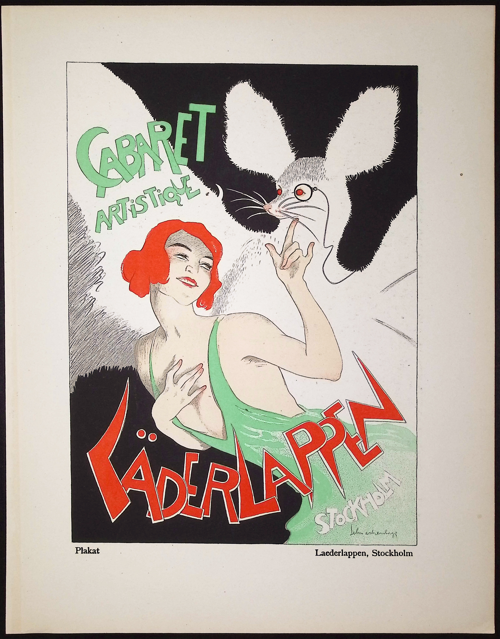 Schnackenberg - Costume Illustration: Laederlappen, Stockholm / Verso: Pathe: Groteske