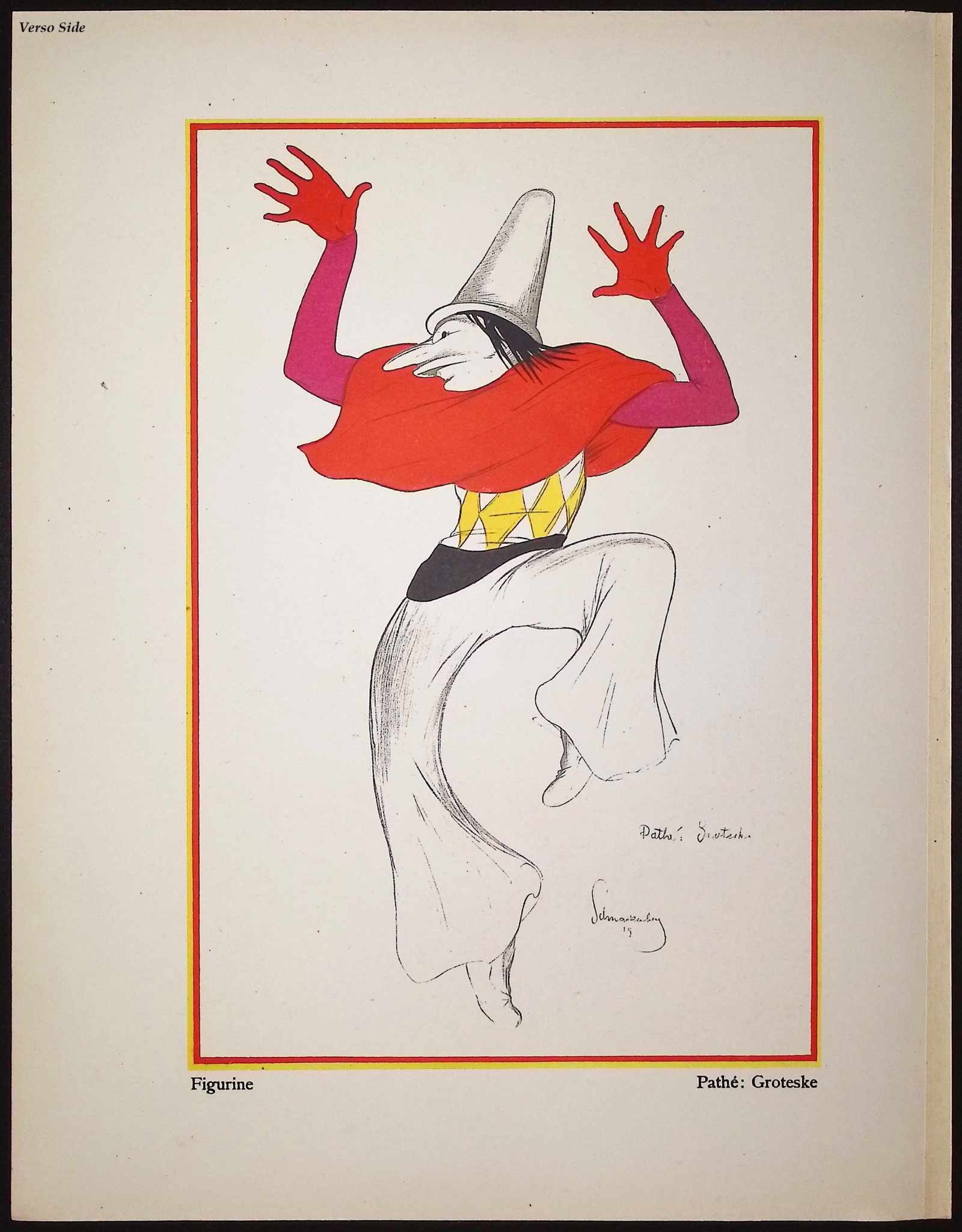 Schnackenberg - Costume Illustration: Laederlappen, Stockholm / Verso: Pathe: Groteske