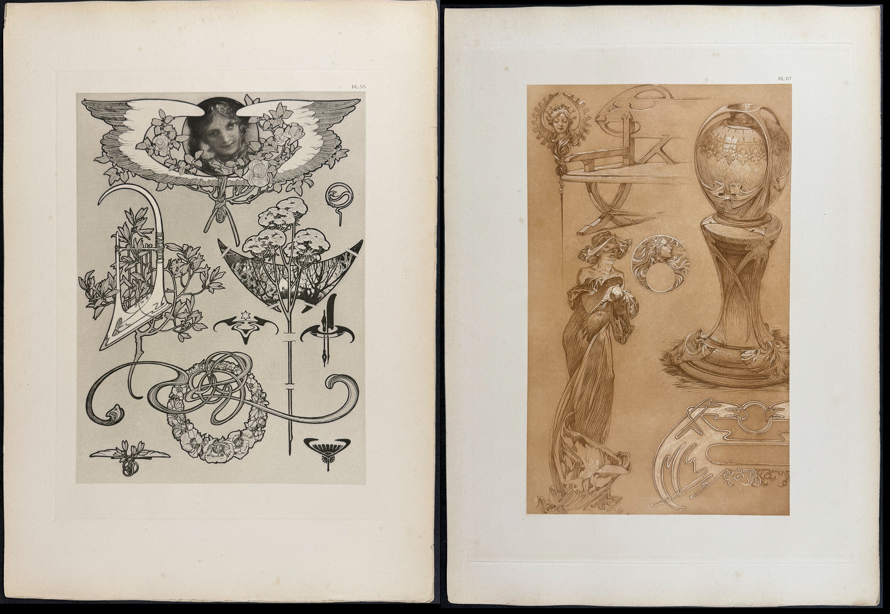 Mucha, Folio - Pair of Lithographs of Design, Decor, Accessories