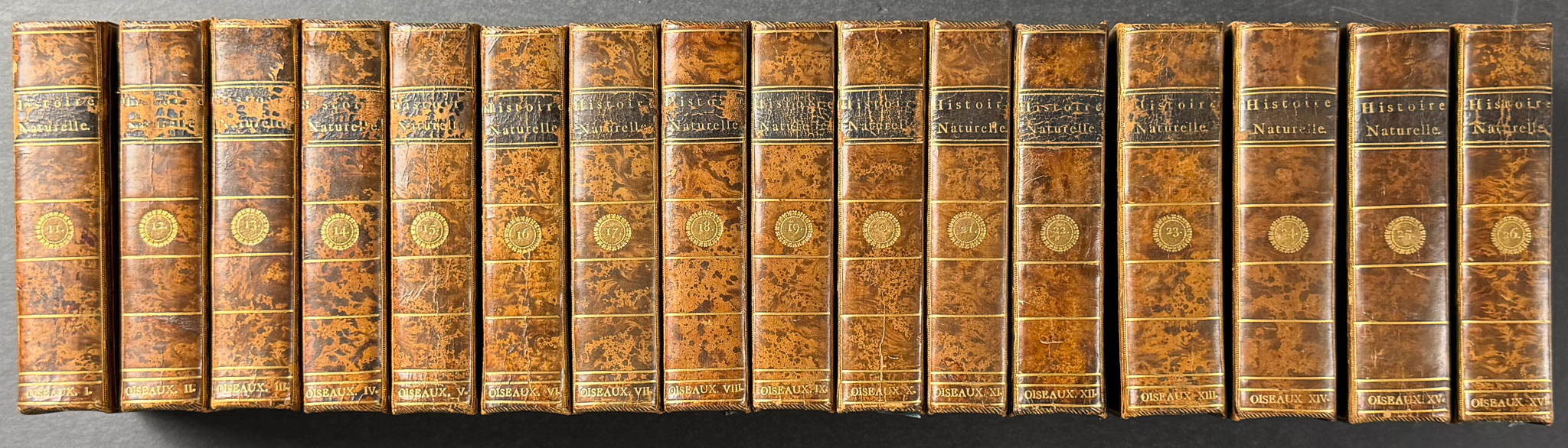 Buffon's Histoire Naturelle (Birds) - 16 Volumes with 123 Originally Hand Colored Engravings