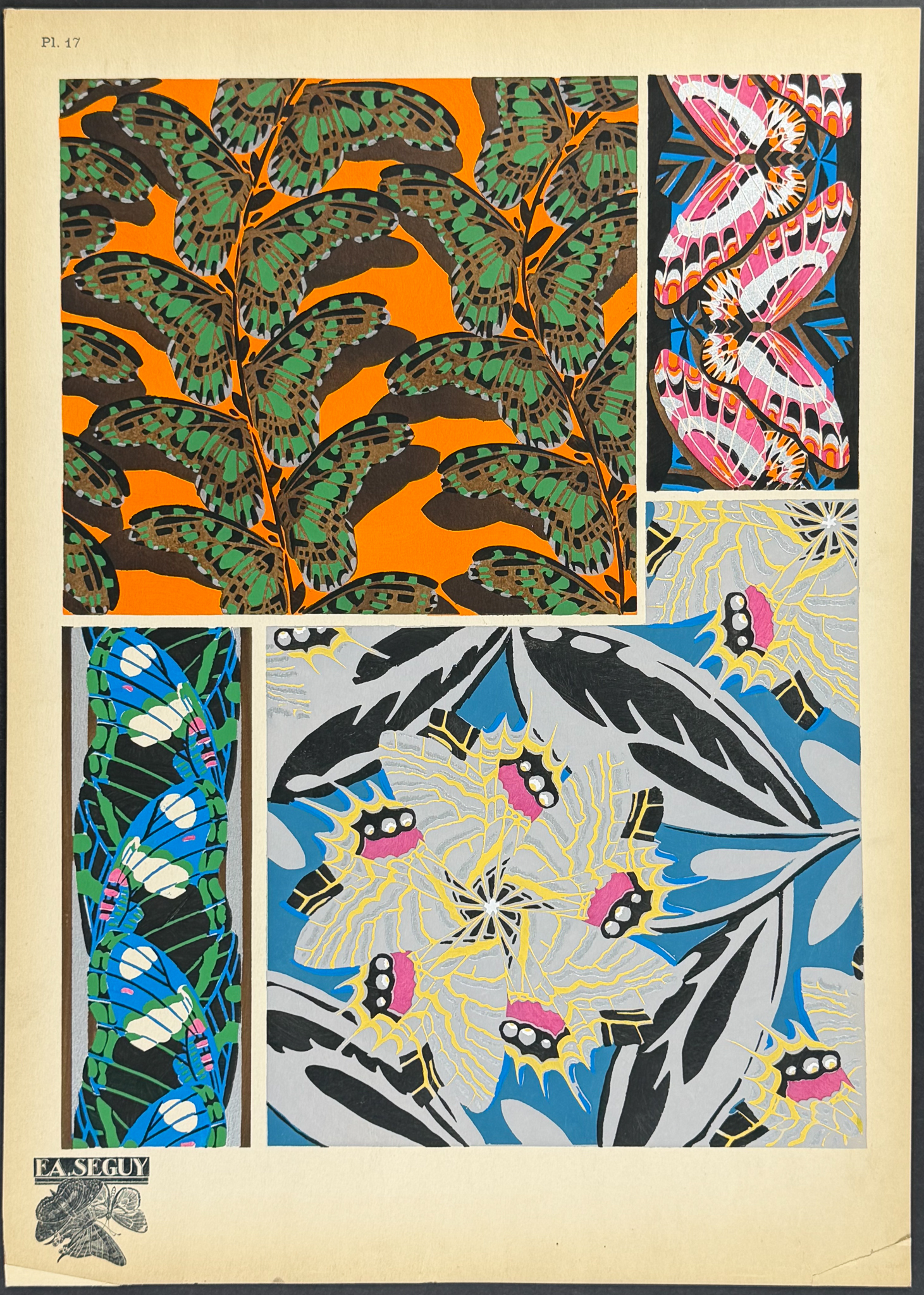 Seguy - Butterfly or Moth Design Pochoir. 17