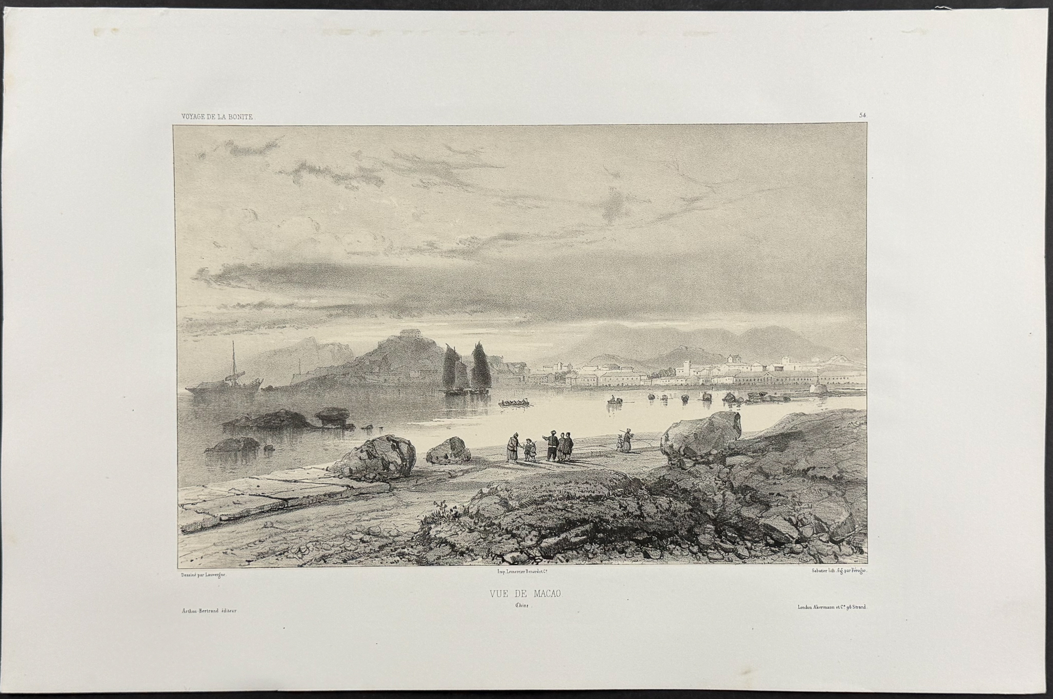 Dumont - 6 Lithographs of Macao & Canton, China