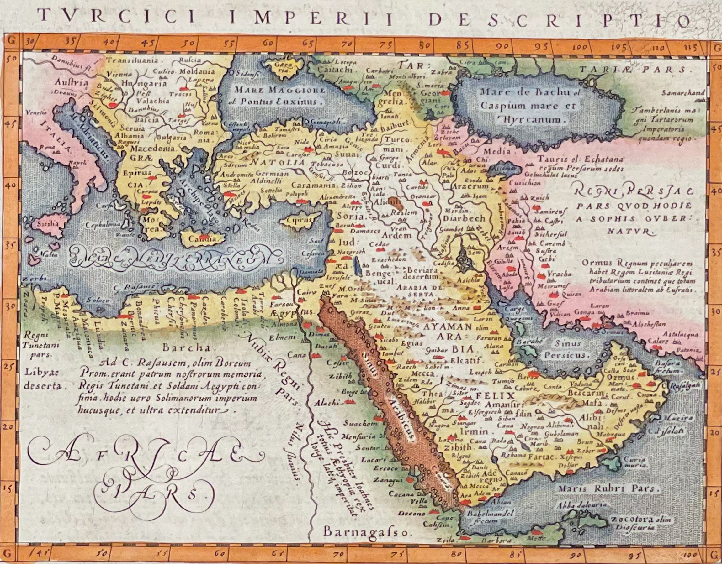 Magini's Ptolemy, pub. 1620 - Map of Turkish Empire