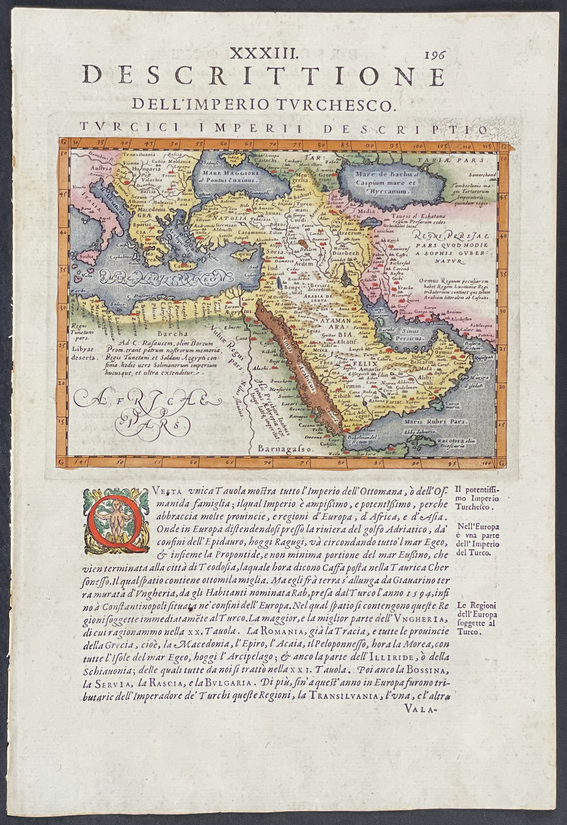 Magini's Ptolemy, pub. 1620 - Map of Turkish Empire