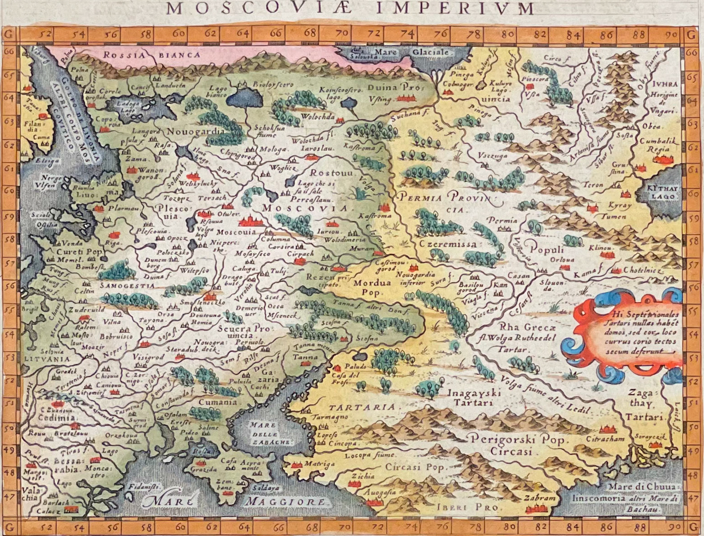 Magini's Ptolemy, pub. 1620 - Map of Russia