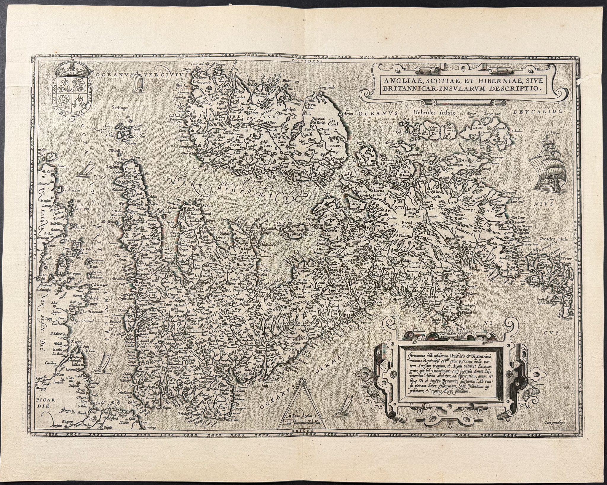 Ortelius, pub. 1587 - Map of the British Isles