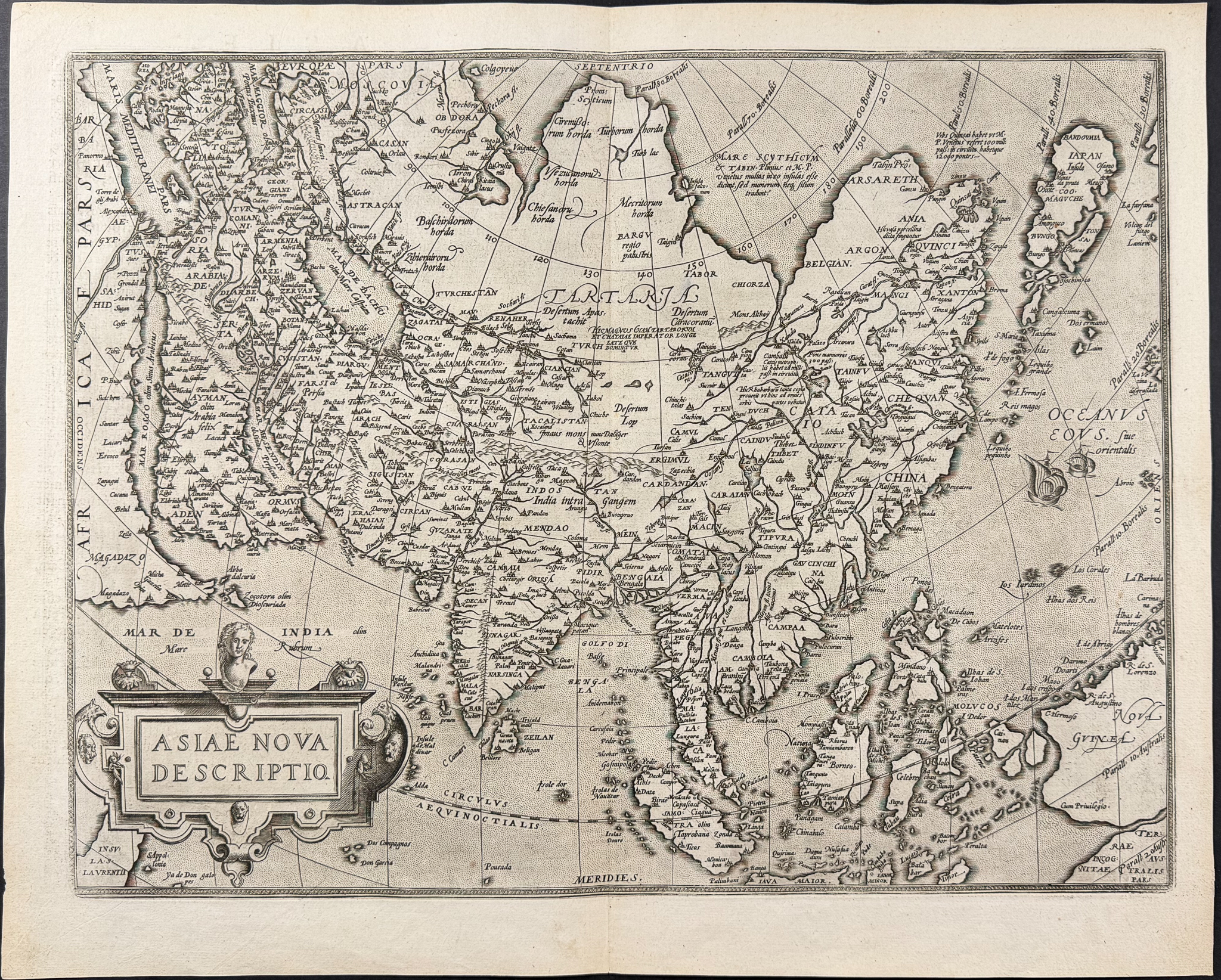 Ortelius, pub. 1587 - Map of Asia
