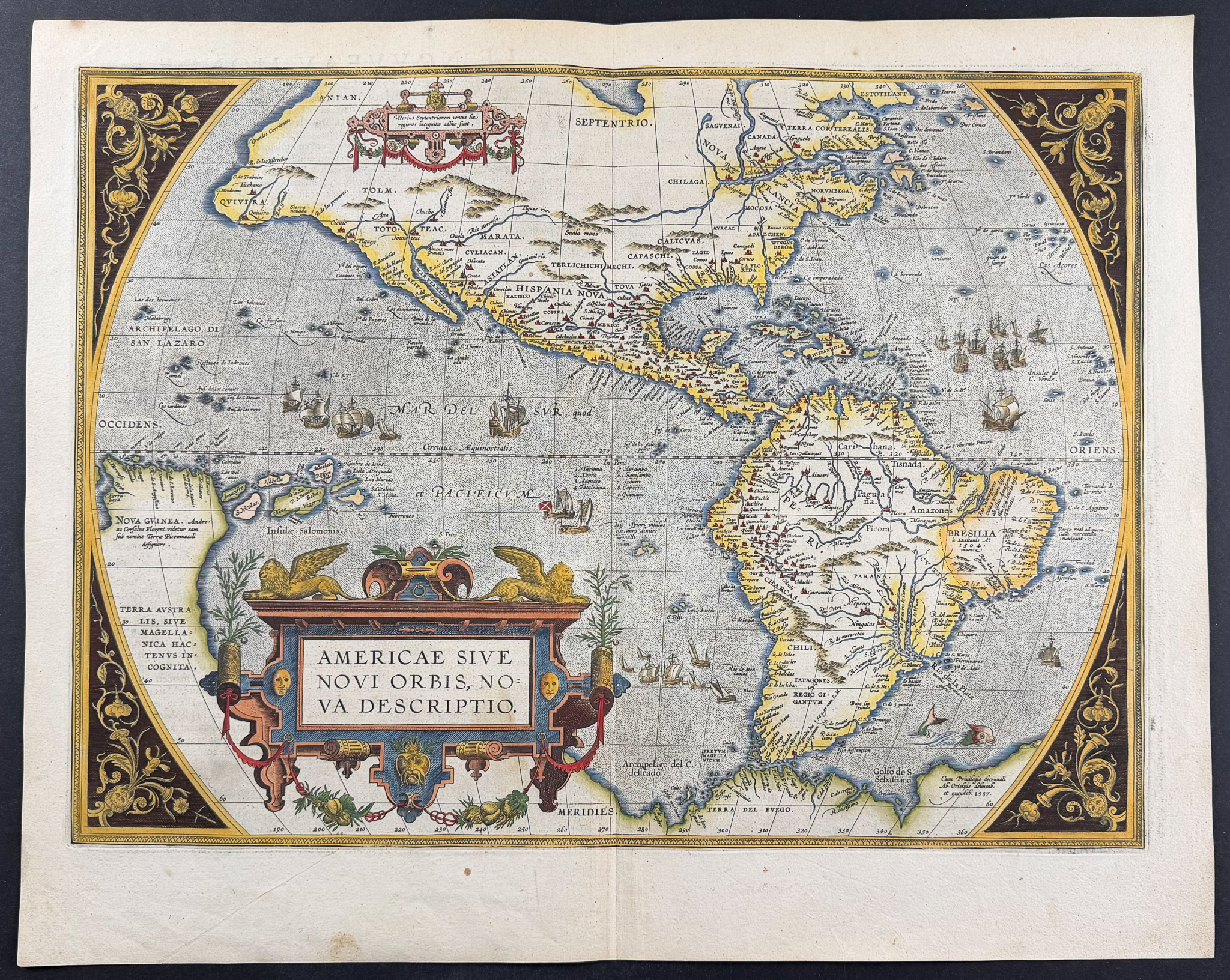 Ortelius, pub. 1587 - Map of the Americas