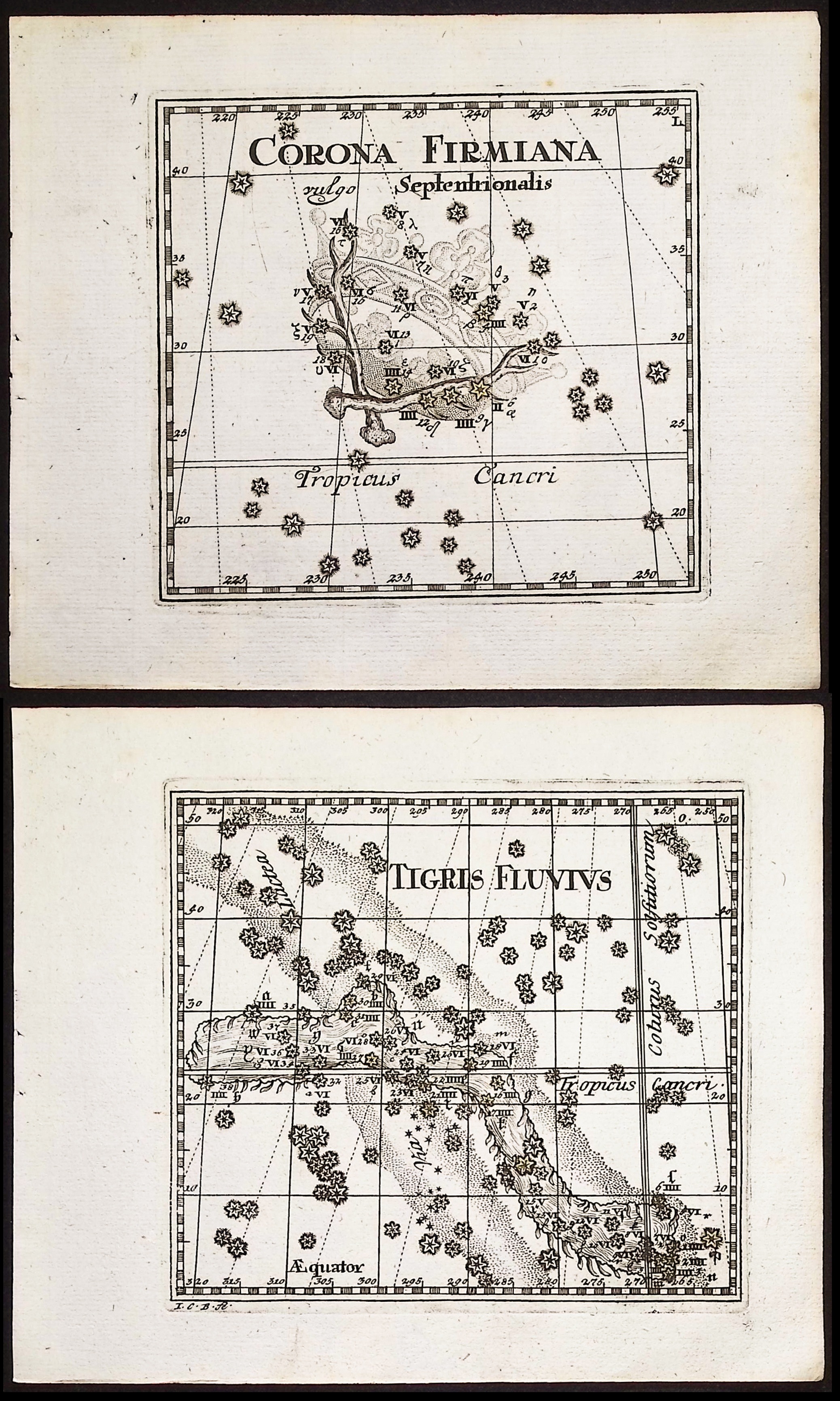 Thomas - 5 Constellation or Celestial Chart Engravings