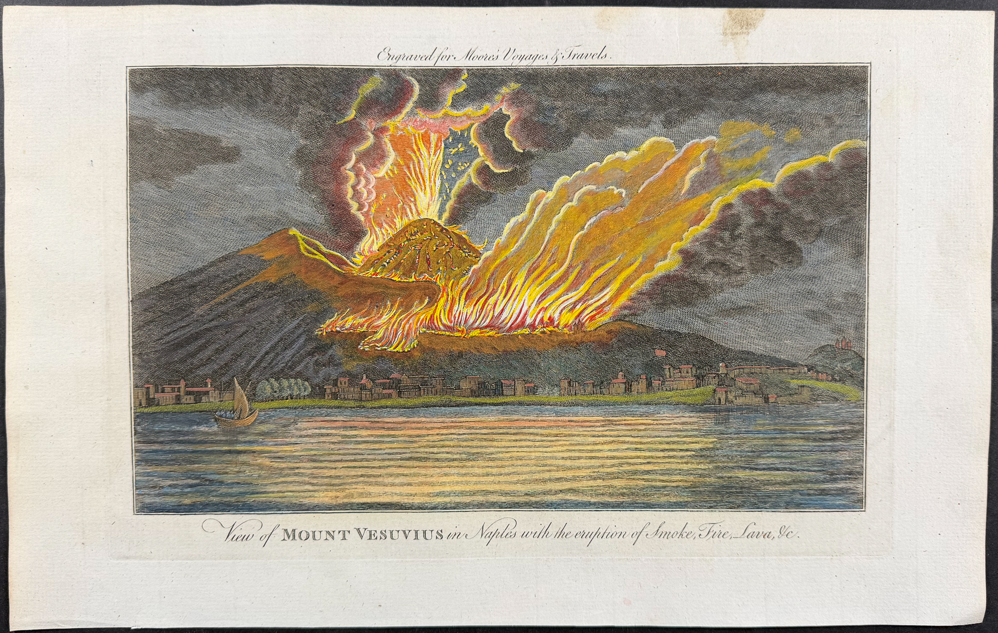 Moore - Mount Vesuvius Volcano [View of Mount Vesuvius in Naples with the eruption of Smoke, Fire, Lava, &c]