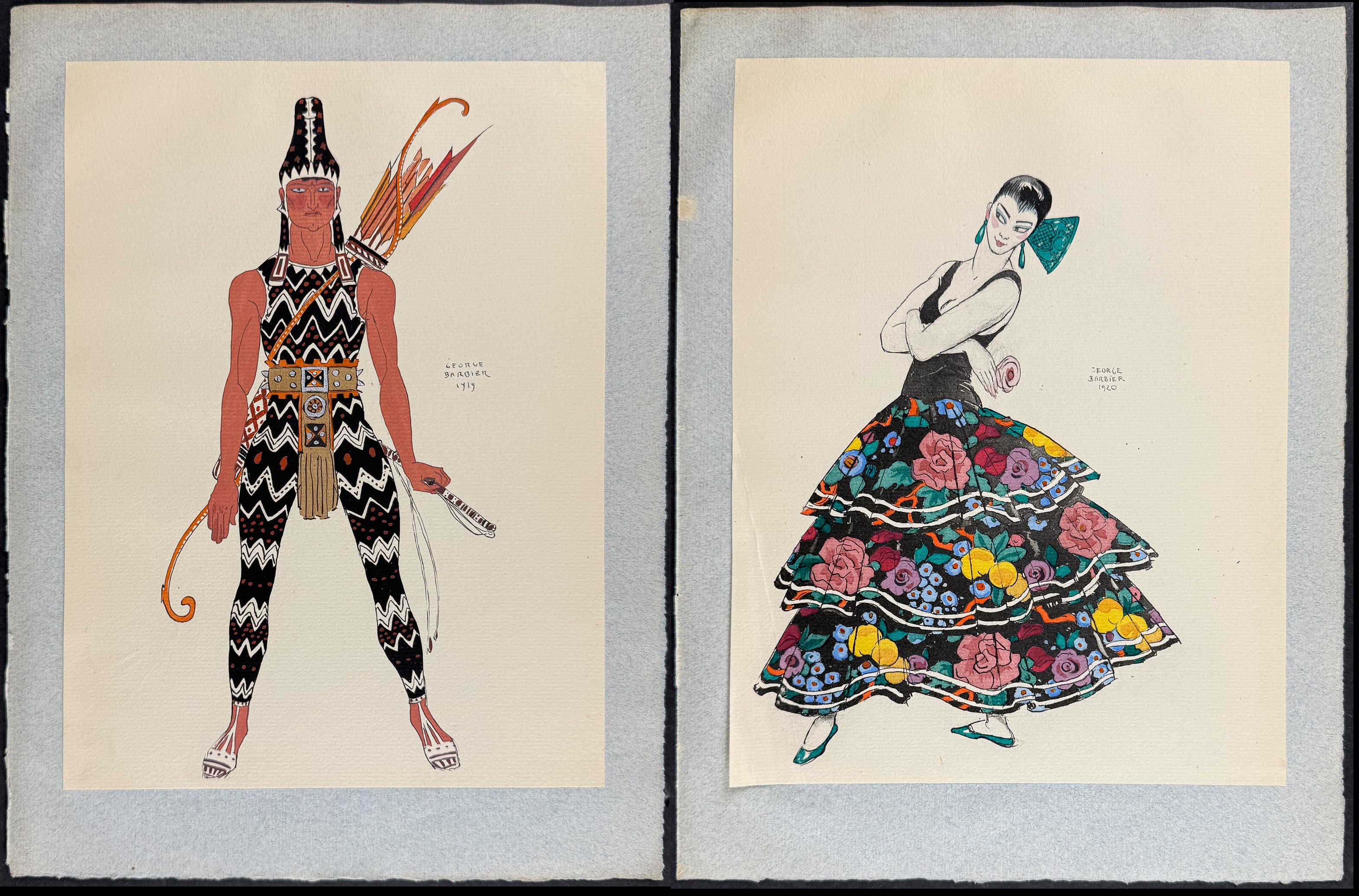 Barbier - 5 Costume Lithographs
