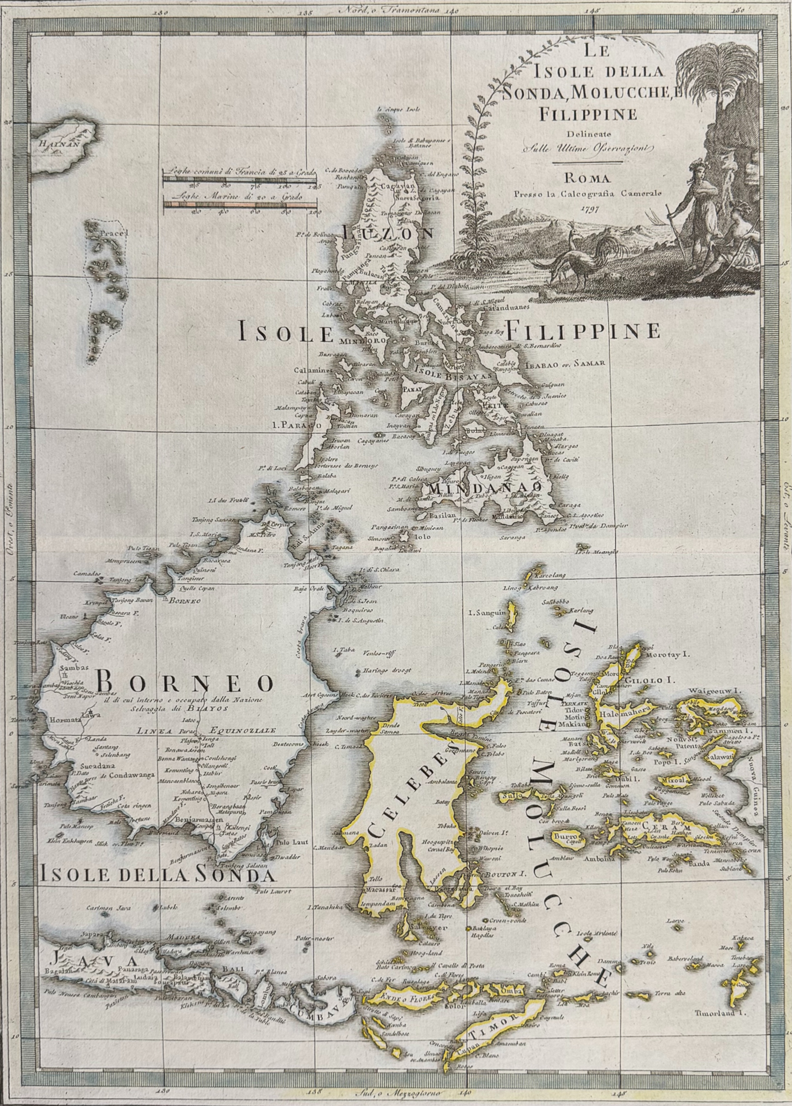 Cassini - Map of the Philippines with Java, Borneo, Moluccas