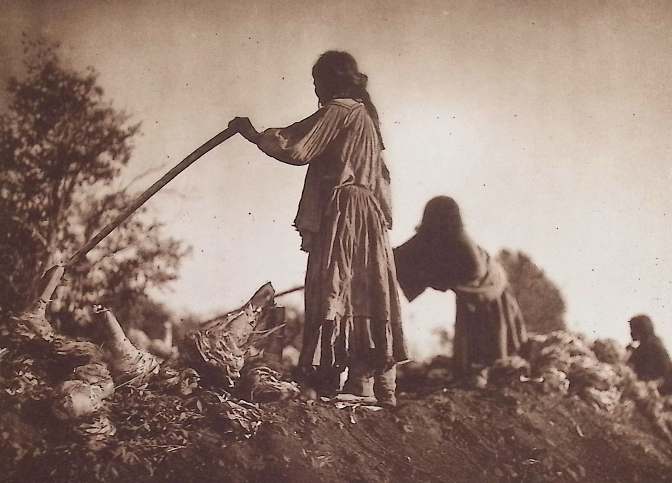 Edward Curtis - Filling the Pit - Apache