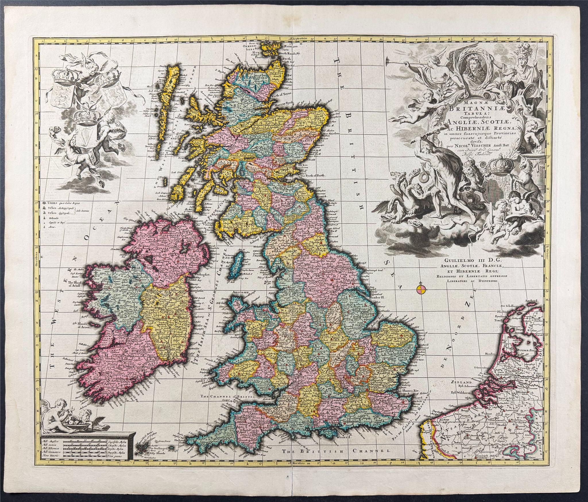 Current Map Scotland Lot 5233 - Visscher - Map of the British Isles (England, Ireland ...