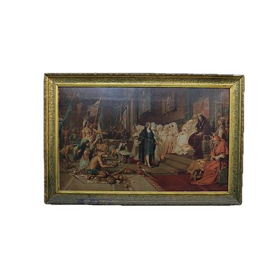 STAMPA SU CARTONCINO - STAMPA SU CARTONCINO dentro cornice in legno e pastiglia decorata 