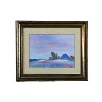 G.OMICCIOLI 1901-1975 - G.OMICCIOLI 1901-1975 olio su faesite raffigurante marina con abitazione 