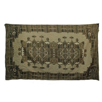 ARAZZO - ARAZZO in tessuto riccamente ricamato maestranze orientali primi 900 h cm 150 x 240