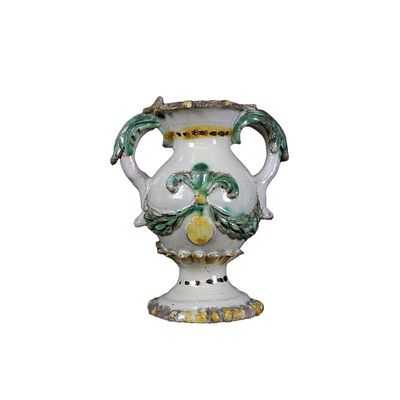 PICCOLO VASO - PICCOLO VASO in maiolica dipinta in policromia manifattura Caltagirone XVIII secolo 