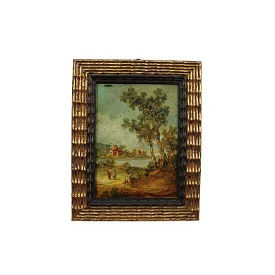 COPPIA DI DIPINTI SU RAME - COPPIA DI DIPINTI SU RAME raffiguranti paesaggi dentro cornici in 