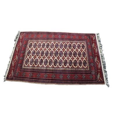 TAPPETO ORIENTALE TURKMAN - TAPPETO ORIENTALE TURKMAN lana su cotone annodato a mano, campo chiaro 