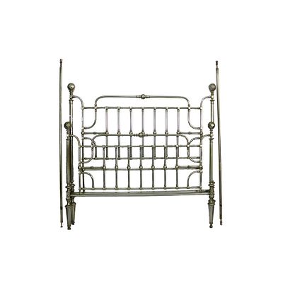 LETTO MATRIMONIALE - LETTO MATRIMONIALE in alpacca a ringhiera Sicilia XIX secolo h cm 180 x 188 x 210