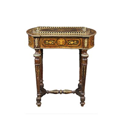 TAVOLINO FIORIERA NAPOLEONE III - TAVOLINO FIORIERA NAPOLEONE III in legno di noce impiallacciato 