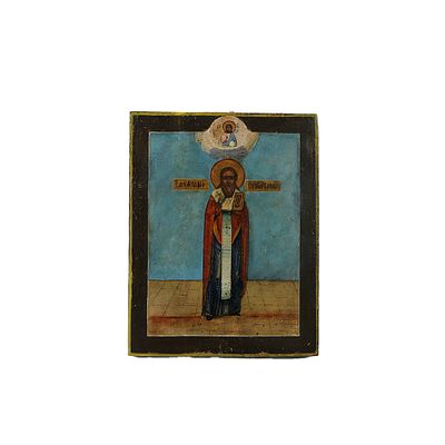 ICONA ORTODOSSA - ICONA ORTODOSSA probabilmente Russa raffigurante Santo XIX secolo h cm 22 x 17,5