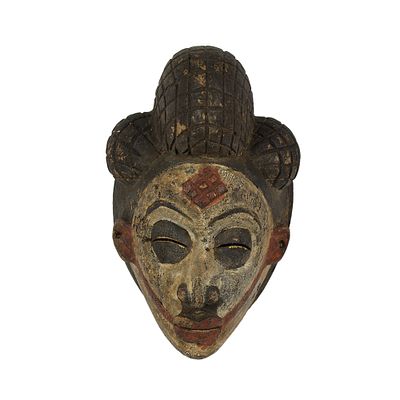 MASCHERA FRONTALE DUMA - MASCHERA FRONTALE DUMA degli Tsangui in legno policromo, utilizzata 