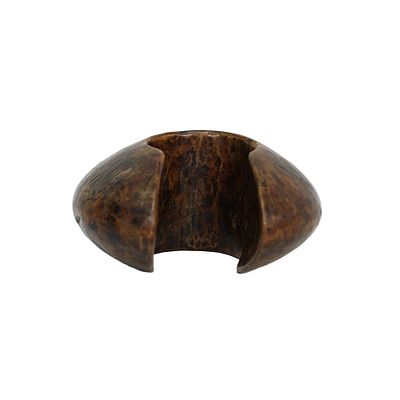 BRACCIALE D'ARCIERE IGITEMBE - BRACCIALE D'ARCIERE IGITEMBE etnia Wa tutsi in legno patina scura e 