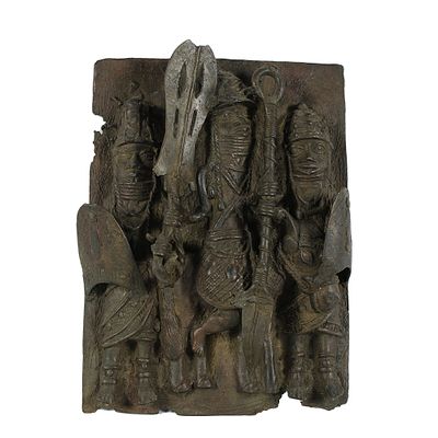 PLACCA DECORATIVA - PLACCA DECORATIVA replica della tradizione Bini. Ghana h cm 39 x 28 x 6