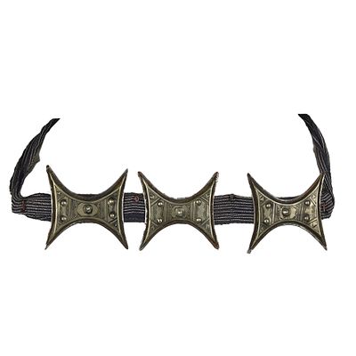 FASCIA PER TAGELMOUST - FASCIA PER TAGELMOUST con tre portamuleti tcherot dei tuaregh kel air in 