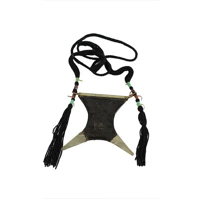 COLLANA CON PORTAMULETI KITAB - COLLANA CON PORTAMULETI KITAB etnia mauri di Goulimine, in metallo 