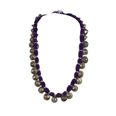 COLLANA MIRDA - COLLANA MIRDA etnia Wollo in filo di lana ed argento , opera di argentieri Oromo 