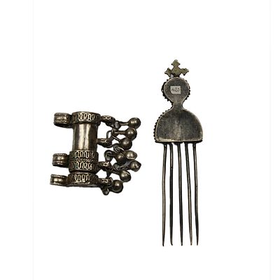 PORTATALISMANO HARARI - PORTA TALISMANO HARARI in metallo argentato E una forcina per capelli 