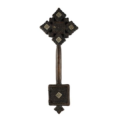 CROCE DA PROCESSIONE AMHARA - CROCE DA PROCESSIONE AMHARA in legno osso e pitture, utilizzata 