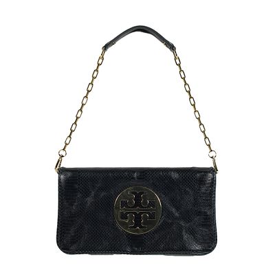 TORY BURCH, ELEGANTE BORSA A TRACOLLA - TORY BURCH, ELEGANTE BORSA A TRACOLLA in pelle nera stampa 
