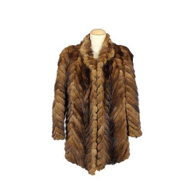 CAPPOTTO IN PELLICCIA NATURALE DI VISONE - CAPPOTTO IN PELLICCIA NATURALE DI VISONE color miele 