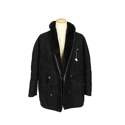 CAPPOTTO IN SHEARLING (MONTONO ROVESCIATO) NERO - CAPPOTTO IN SHEARLING (MONTONO ROVESCIATO) NERO 
