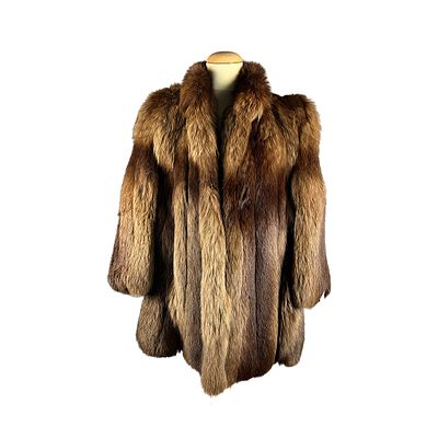 CAPPOTTO IN PELLICCIA NATURALE DI VOLPE ROSSA TAGLIA IT 46/48 - CAPPOTTO IN PELLICCIA NATURALE DI 