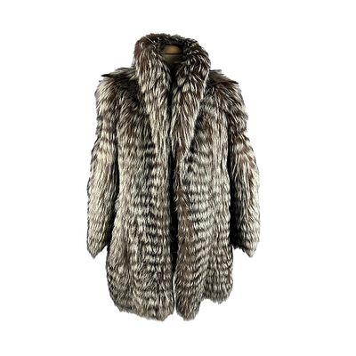 CAPPOTTO IN PELLICCIA NATURALE DI PROCIONE, TAGLIA IT 46/48 - CAPPOTTO IN PELLICCIA NATURALE DI 