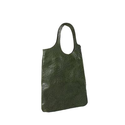 MARZIA MAD, BORSA A SPALLA - MARZIA MAD, BORSA A SPALLA in pelle di struzzo verde oliva modello 