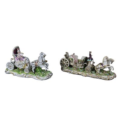 LOTTO COMPOSTO DA OGGETTI VARI - LOTTO COMPOSTO DA quattro gruppi scultori in porcellana policroma 