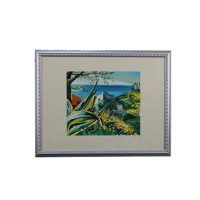 MESCHIS - MESCHIS litografia raffigurante paesaggio marino con abitazioni multiplo 2/200 firma e 