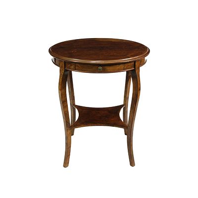 TAVOLINO - TAVOLINO Tavolino in radica di noce con perfili in bosso e palissandro a quattro gambe 