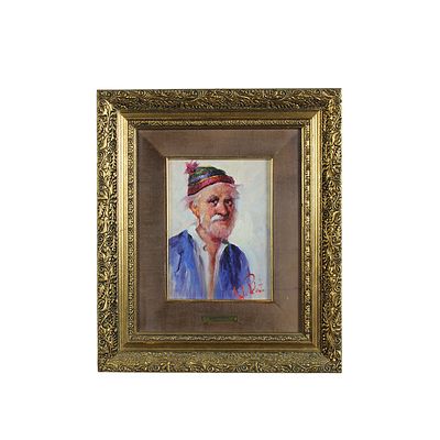 COPPIA DI OLII SU COMPENSATO - COPPIA DI OLI SU COMPENSATO raffiguranti il giovane e l'anziano a 